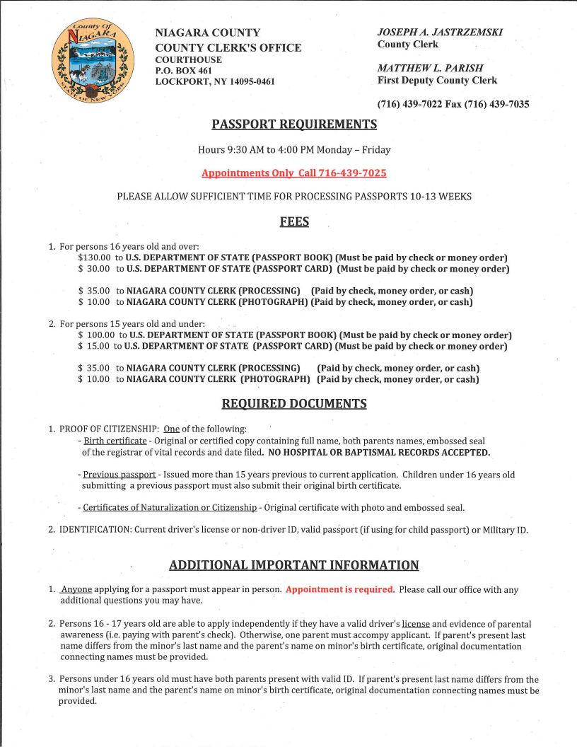 Passport Requirements